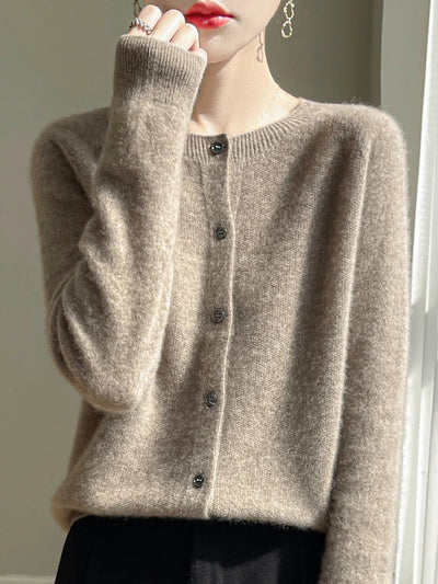 Gekürzte Strickjacke mit Knopfleiste für Frauen