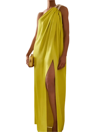 EleganceOne Asymmetrisches Maxikleid – Sophistiziertes Ein-Shoulder-Kleid
