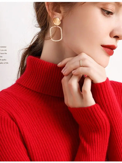 Gerippter Rollkragenpullover | Figurbetonter Schnitt | Zeitlose Eleganz