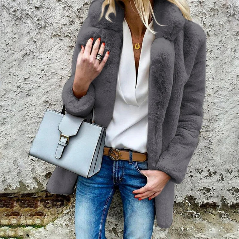 Warmer Flauschiger Wintermantel für Damen