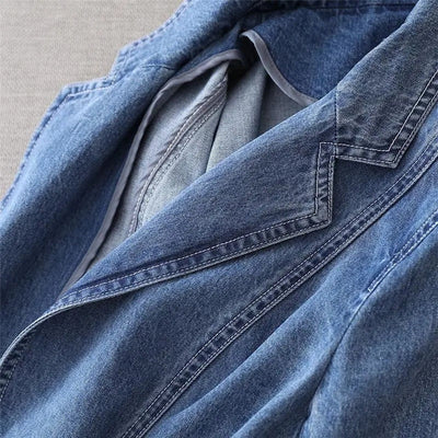 Denim-Blazer mit Taschen für Damen