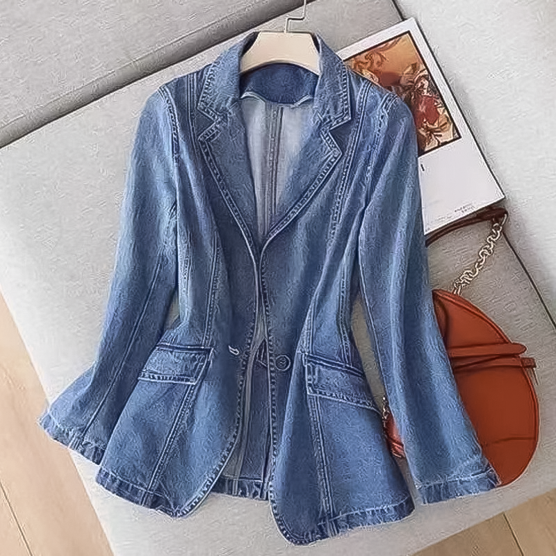Denim-Blazer mit Taschen für Damen