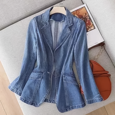 Denim-Blazer mit Taschen für Damen