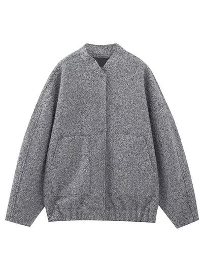 Melissa | Oversized Bouclé-Jacke mit Druckknöpfen