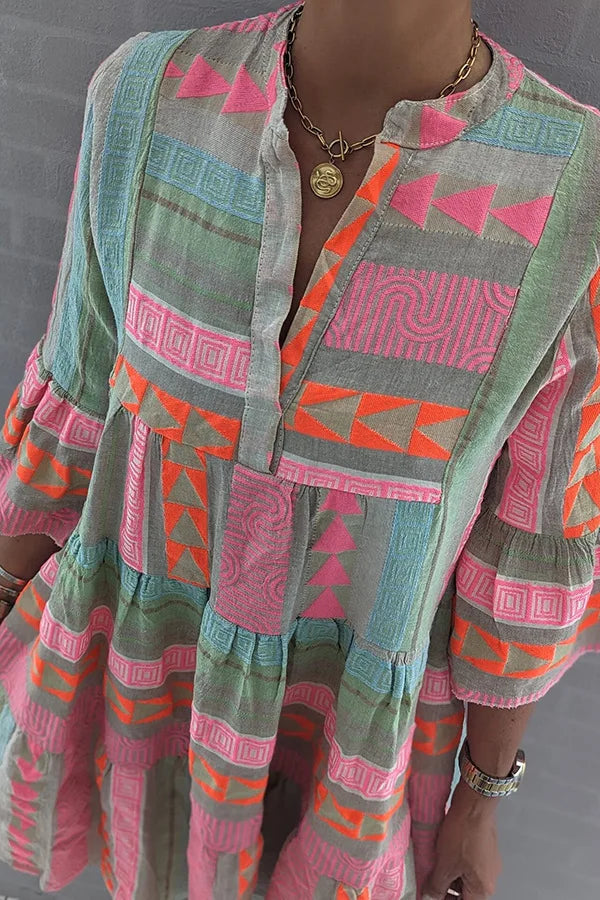 Tunika-Kleid für Damen - Festliches Sommerkleid mit Print