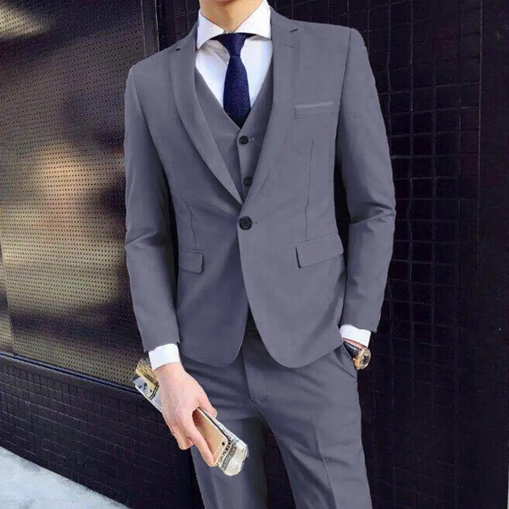 Sommerlicher Hochzeitsanzug für Herren - Leichter 3-teiliger Anzug mit Weste, Blazer und Hose