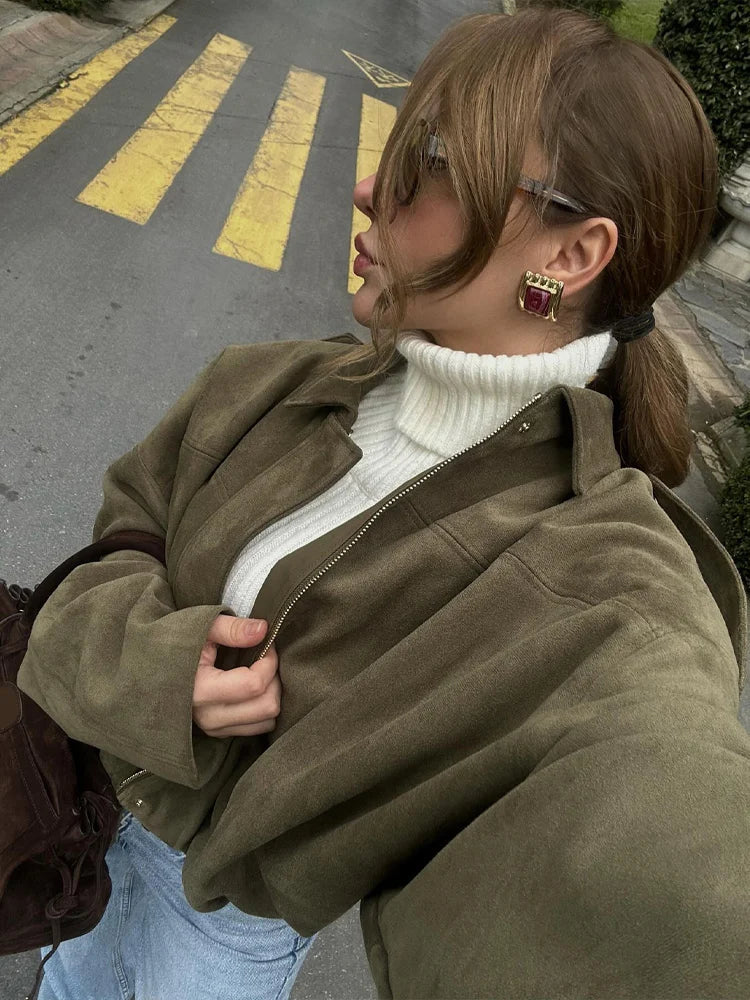 NOIR | SUEDE BOMBERJACKE