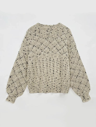 Eleganter Rundhals-Strickpullover für Frauen