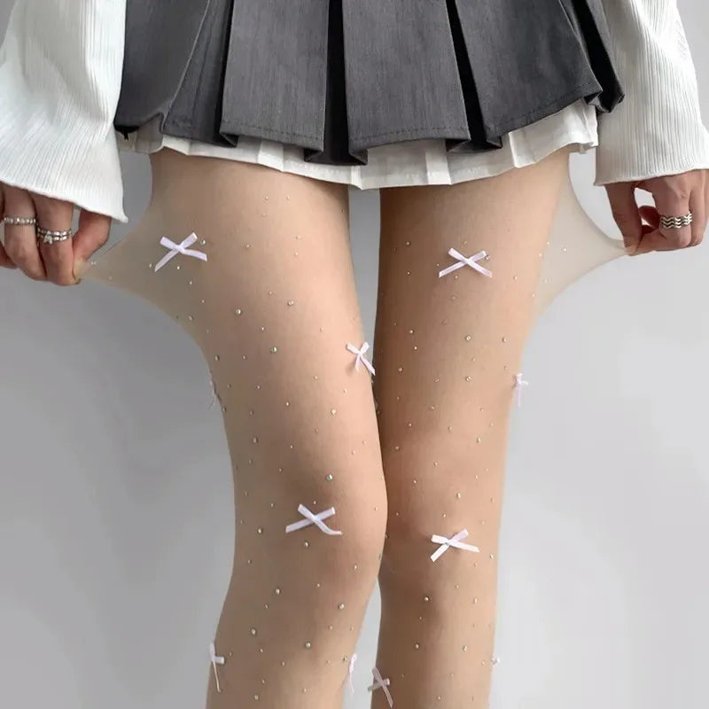 Damen Strumpfhose | Mit Bogen-Design