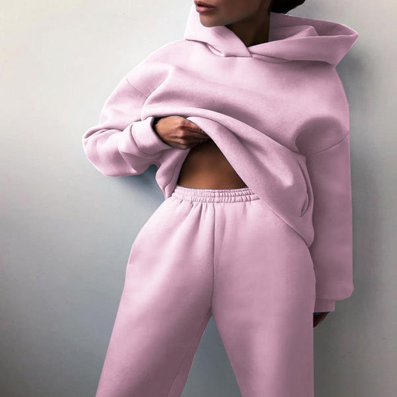 Zweiteiler für Damen - Leichtes Twin-Set mit Kapuzenpullover und Jogger für den Sommer