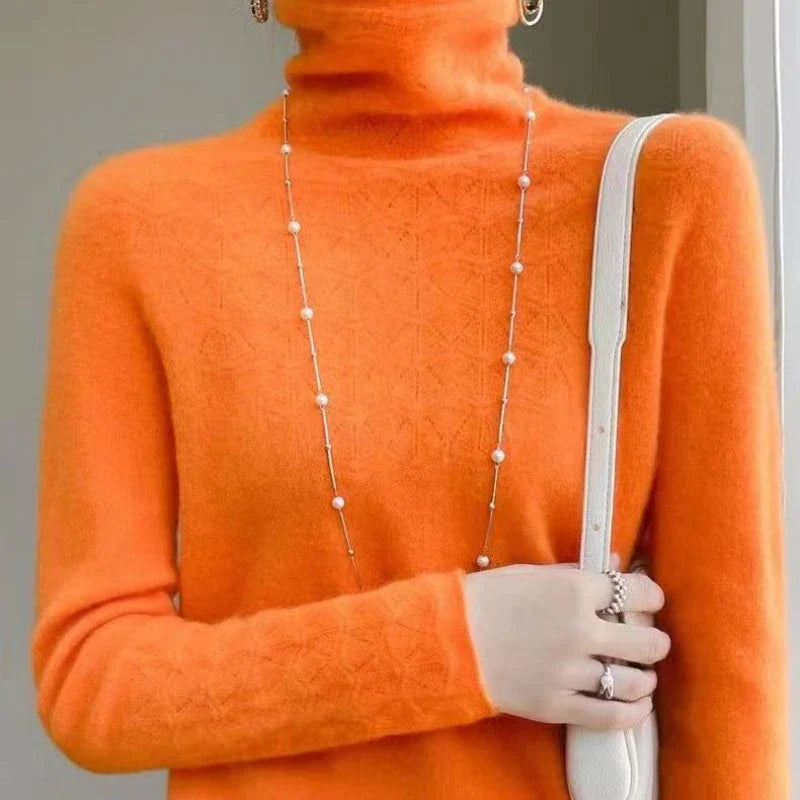 Gemusterter Rollkragenpullover für Damen