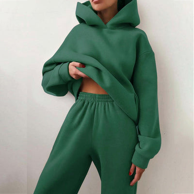 Zweiteiler für Damen - Leichtes Twin-Set mit Kapuzenpullover und Jogger für den Sommer