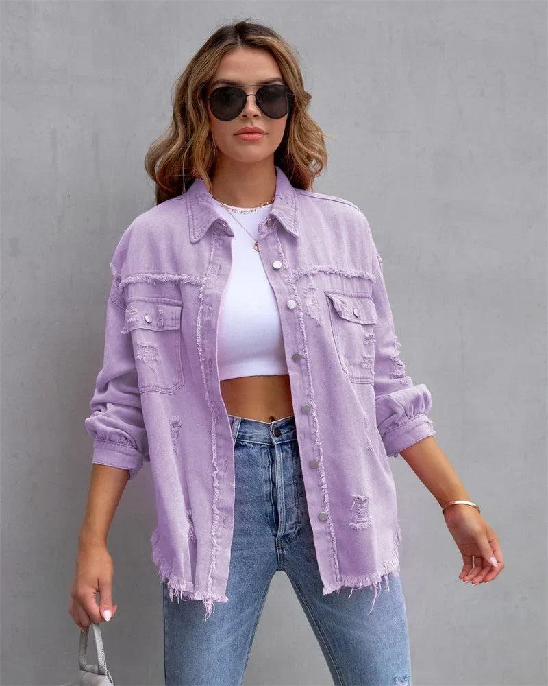 Boho Jeansjacke für Damen