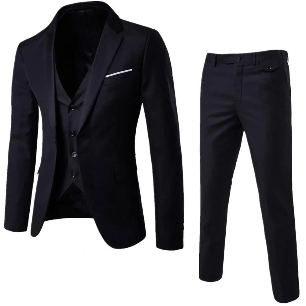 Sommerlicher Hochzeitsanzug für Herren - Leichter 3-teiliger Anzug mit Weste, Blazer und Hose