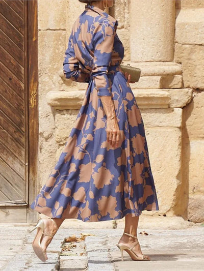 Hemdblusenkleid mit floralem Muster | Fließender Schnitt | Eleganter Stil