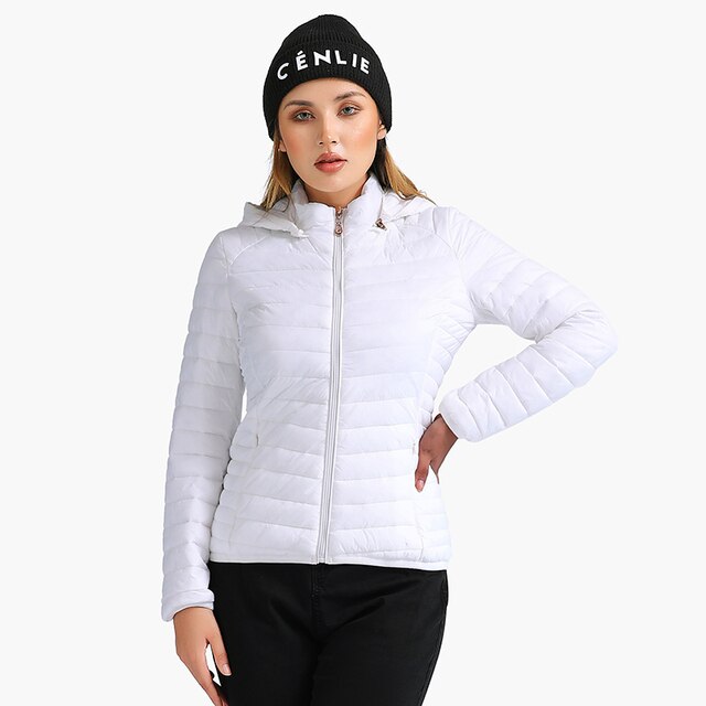 Warme Winterjacke mit Kapuze für Damen