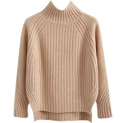Warmer Rollkragenstrickpullover für Frauen