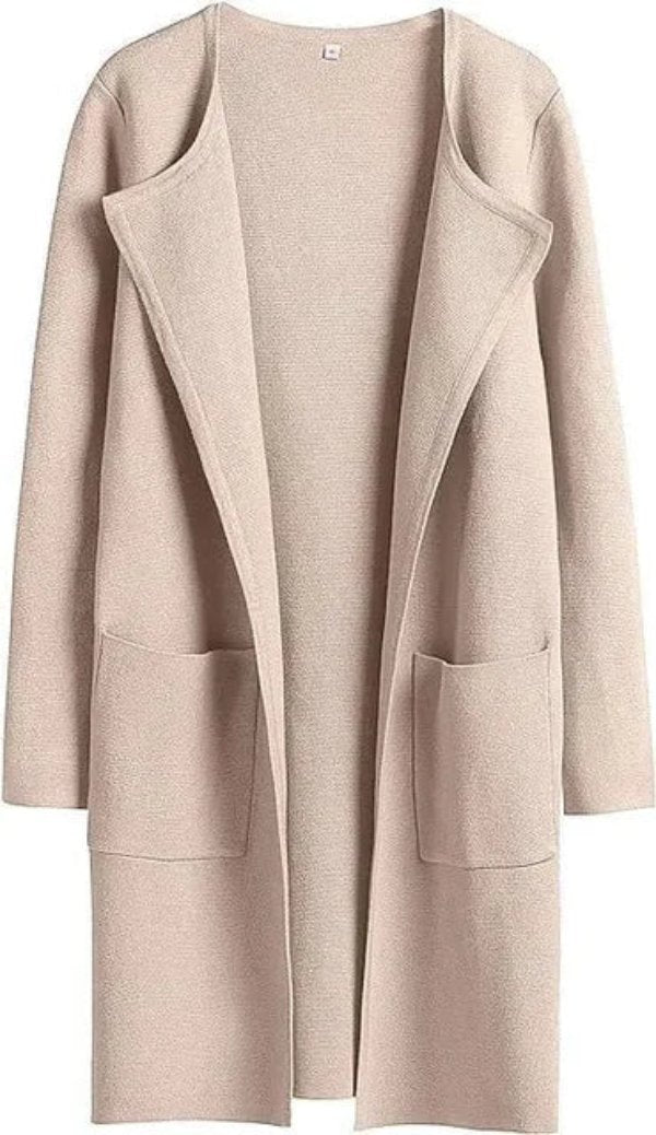 Lange Jacke mit offener Front für Frauen