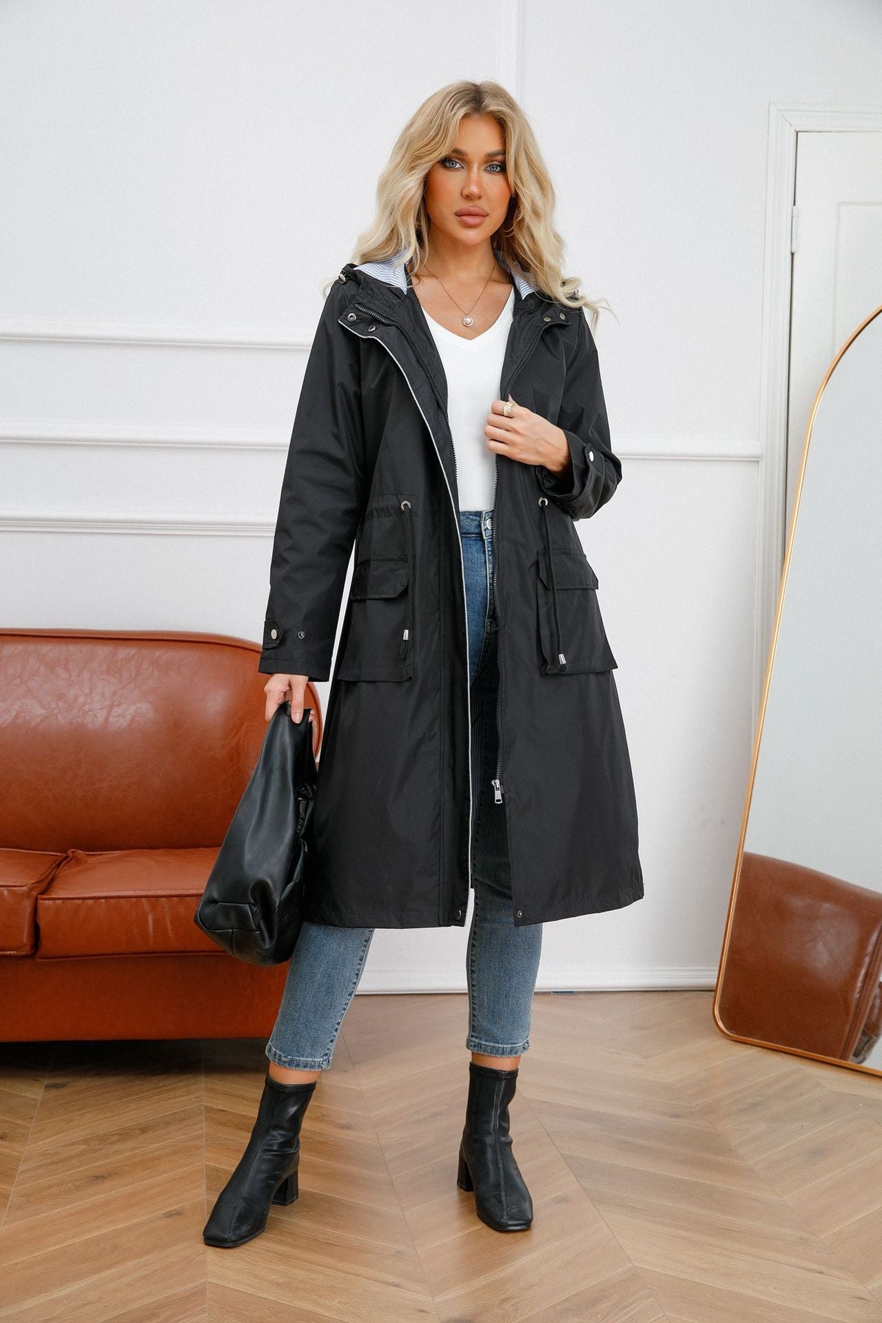 Lange Regenjacke für Frauen
