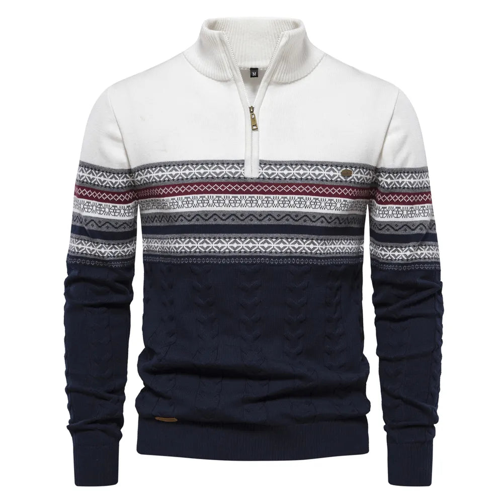 Langärm Reißverschluss-Winterpullover für Männer