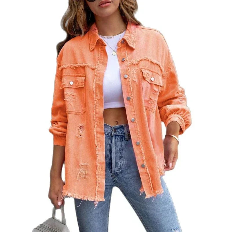 Boho Jeansjacke für Damen