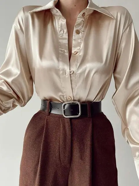 Arianell® | Vintage Bluse mit Seidenkragen