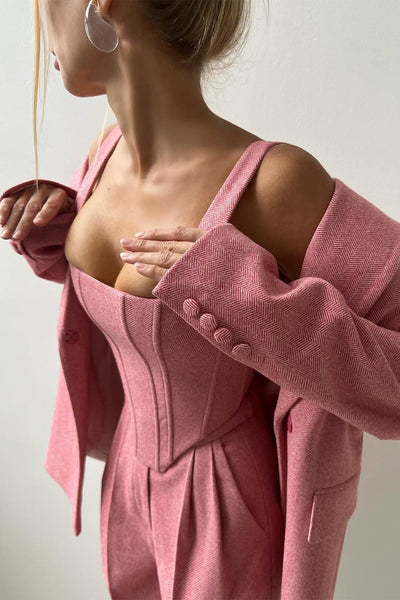 Nele™ – Dreiteiliges Set mit doppelreihigem Blazer