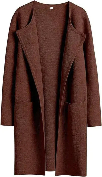 Lange Jacke mit offener Front für Frauen