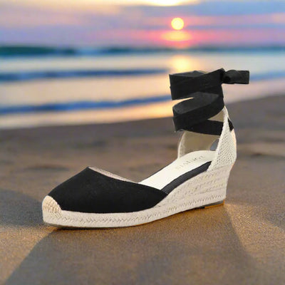 Tônivis Espadrilles Plateau | Bequeme Damen Keilabsatz Schnür-Sandalen für den Sommer 2024