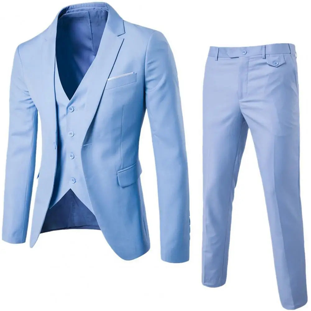 Sommerlicher Hochzeitsanzug für Herren - Leichter 3-teiliger Anzug mit Weste, Blazer und Hose