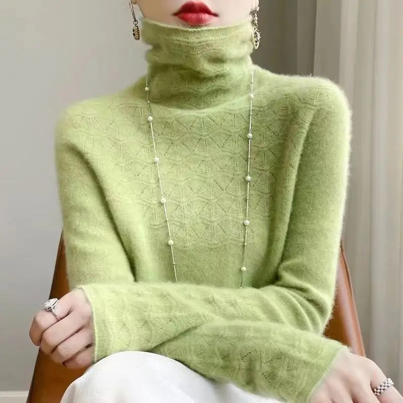 Gemusterter Rollkragenpullover für Damen
