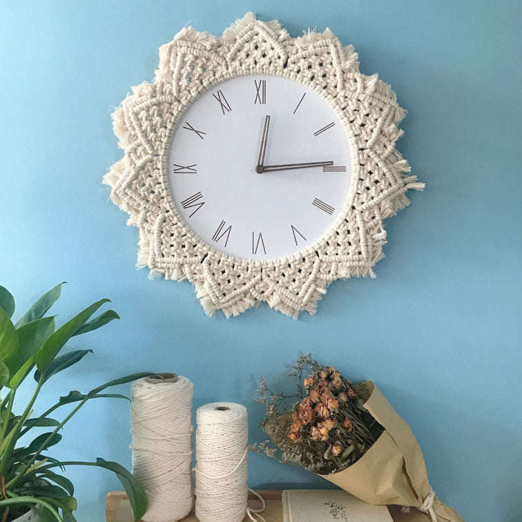 Bohotime Handgefertigte Makramee Wanduhr