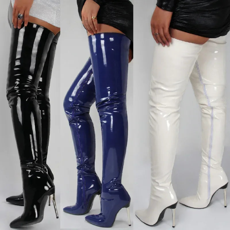Modische Overknee-Stiefel für Damen | Spitze Zehenpartie