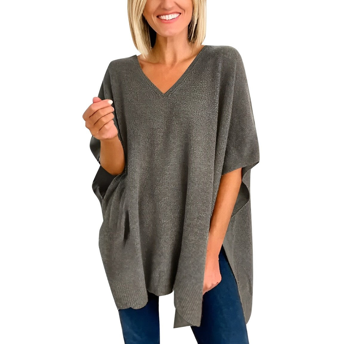 Aurica® | Bluse mit unregelmäßigem Saum und V-Ausschnitt