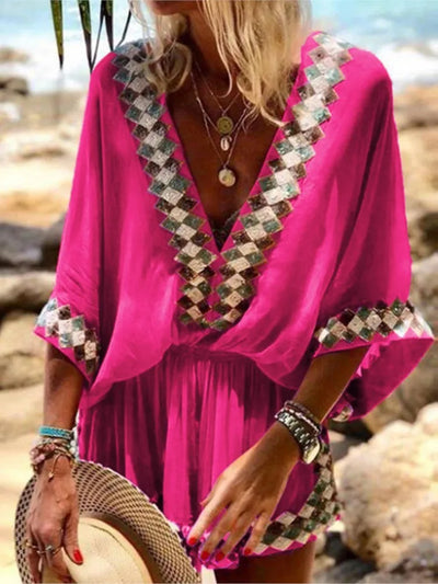 Jasmin Sommer-Jumpsuit | Leichter Strand-Short-Jumpsuit im Boho-Stil