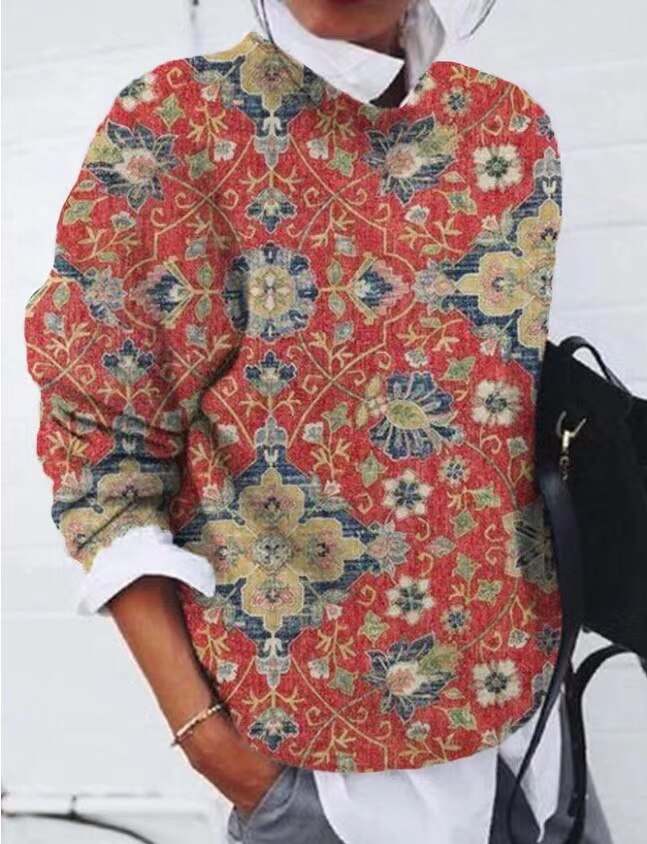 Trendiger Bedruckter Pullover für Damen