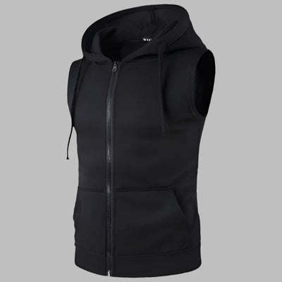 Weste für Herren - Leichte Sommer-Strickjacke mit Kapuze