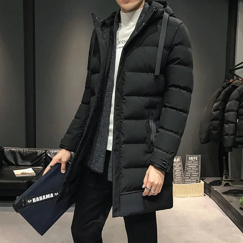 Elegante Lange Winterparka-Jacke für Herren