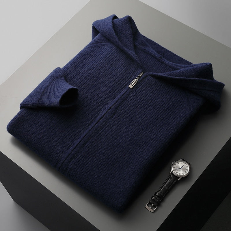 Langärmeliger Zip-Up Hoodie für Männer