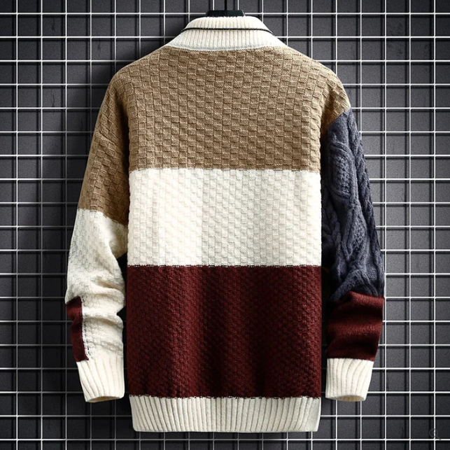 Mehrfarbiger Strickpullover für Männer
