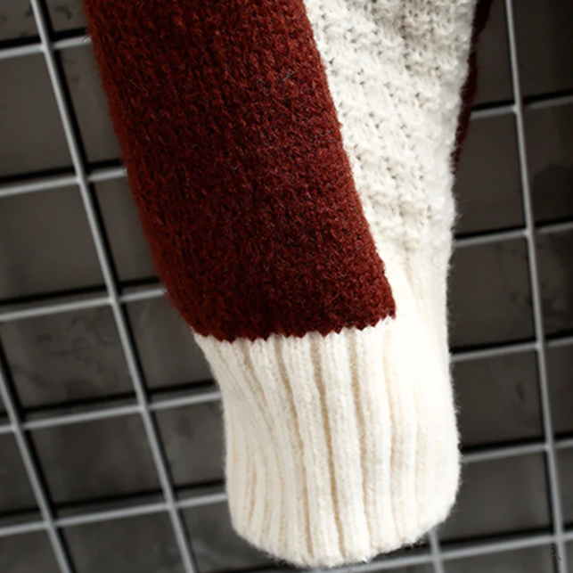 Mehrfarbiger Strickpullover für Männer