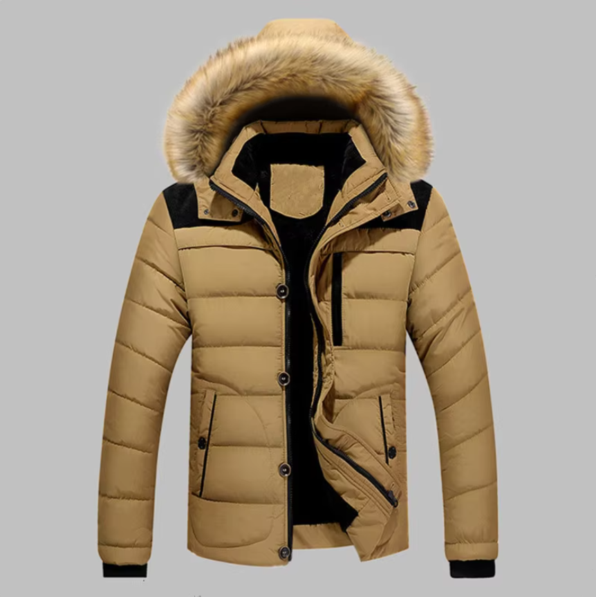 Stilvolle Winterjacke mit Kunstpelz für Herren