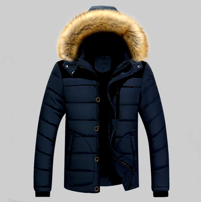 Stilvolle Winterjacke mit Kunstpelz für Herren