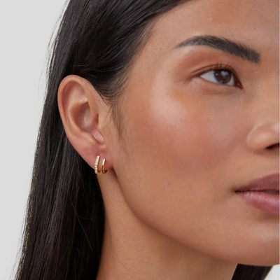 Klaue Gold & Kristall Ohrringe