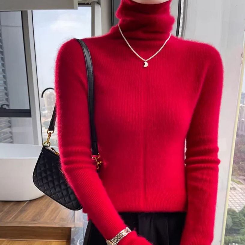 Athena – rollkragenpullover aus wolle und kaschmir