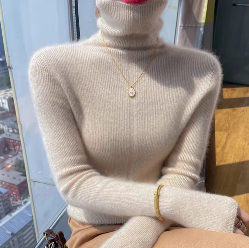 Athena – rollkragenpullover aus wolle und kaschmir