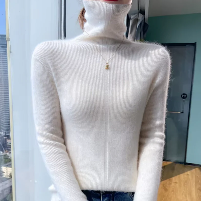 Athena – rollkragenpullover aus wolle und kaschmir