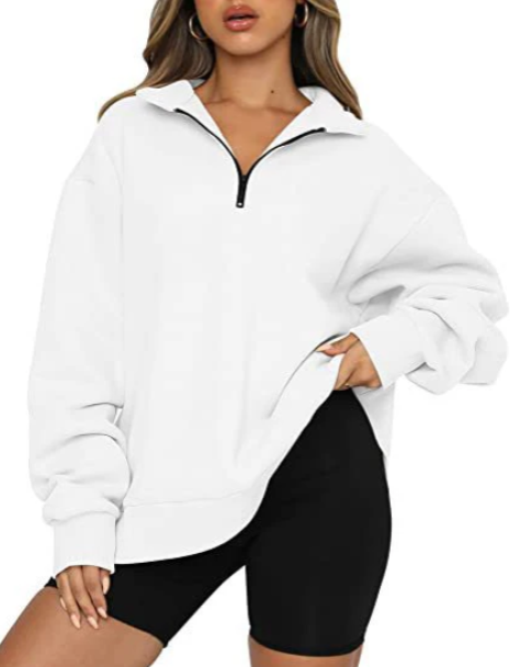 Trendiger Lockerer Halbzip-Pullover für Damen