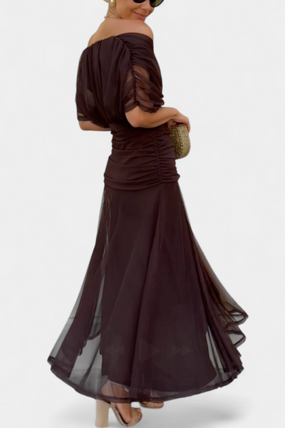 Alondra Maxikleid mit kreativem Blumenprint und V-Ausschnitt