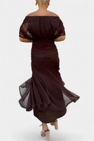 Alondra Maxikleid mit kreativem Blumenprint und V-Ausschnitt